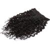 Greatremy Curly Wave Clip in Brazilian Human Hair Extensions for Women 10PCS Thick Hairpieces with 21Clips Double Lace Weft 160 Gram Per Set (12inch, Natural Black) view 3
