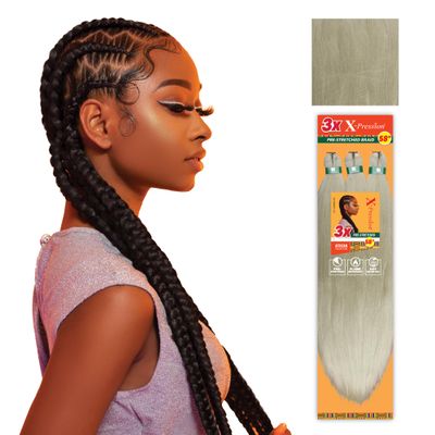 Sensationnel X-pression prestretched braiding hair - 3x braid 58 inch all kanekalon flame retardant synthetic braid for box braids and twists (1 pack, PEBBLE)