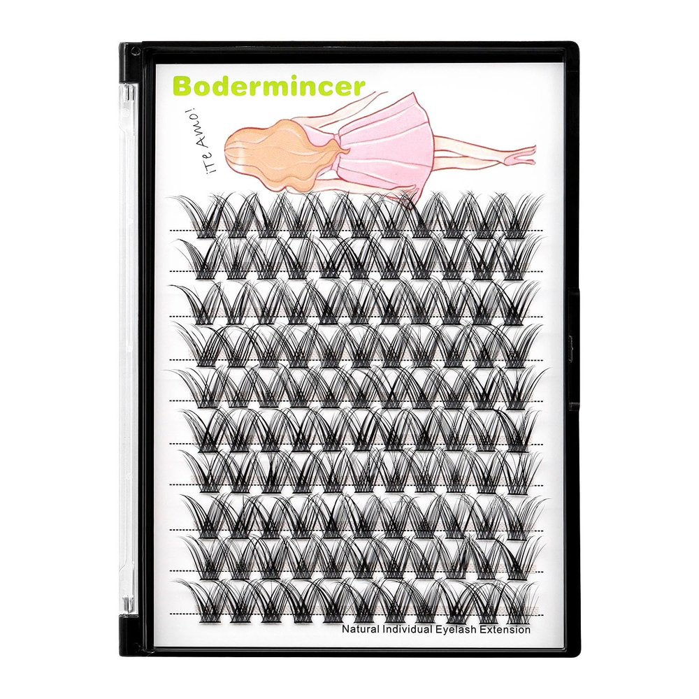 Bodermincer C Curl 0.07 Wide Cluster DIY Eyelash Extension 3D Individual Lashes Natural Look Cluster Lashes Easy Apply Volume Lash Extensions (12mm)