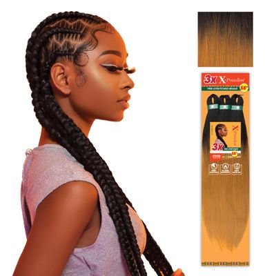 Sensationnel X-Pression Prestretched Braiding Hair-3X Braid 58in,4pk T1B/27