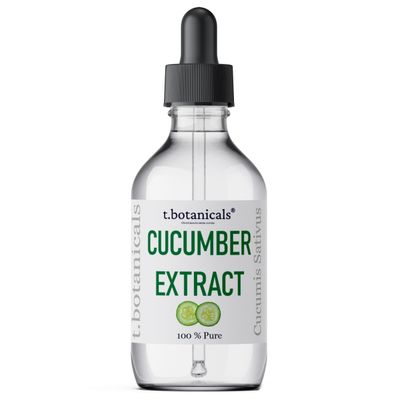 t.botanicals Pure Cucumber Extract Liquid Glycerite Alcohol Free Serum for Face Wash Mask Body Cosmetic Formulations and Skin Care Cream, Lotion, Shampoo, Conditioner Recipes (2 oz.)