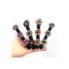 8PCS Sparkling Crystal Stone Braided Hair Clips for WomenFour-Leaf Clover Chopped Hairpin Duckbill ClipMulti Clip Hair BarretteTriple Hair Clips with Rhinestones for Sectioning((A+B)) view 3