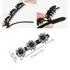8PCS Sparkling Crystal Stone Braided Hair Clips for WomenFour-Leaf Clover Chopped Hairpin Duckbill ClipMulti Clip Hair BarretteTriple Hair Clips with Rhinestones for Sectioning ((B+D)) view 2