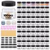 1 oz Plastic Containers with Lids 100pcs Plastic Jars with Lids + 3/5/10 Gram 24pcs Sample Containers Travel Jar Great for Lip Scrub, Body Butters, Cream, Lotion, Labels & Spatulas (124 Pack) view 1