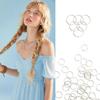 100 Pcs Hair Rings Braid Rings Hair Loop Clips for Women Hair Clips Accessories (Silver) view 2