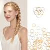 100 Pcs Hair Rings Braid Rings Hair Loop Clips for Women Hair Clips Accessories (Gold and Silver) view 2
