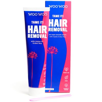 WooWoo - Tame It! In-Shower Natural Hair Removal Depilatory Cream | No Irritation Vegan Hair Remover For Sensitive Skin - Legs, Bikini, Intimate Areas (6.8 oz | 200 ml)