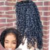 13X6 Deep Parting HD Lace Frontal Wigs Kinky Curly Wig With Curly Edege Human Hair For Black Woman 180% Density Full End Deep Wave Brazilian Hair Glueless Curly Baby Hair Lace Front Wig 14" view 2