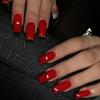 KXAMELIE Red Press on Nails Long Square, 24 Fake Nails Solid Color False Nails for Women view 2