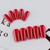 KXAMELIE Red Press on Nails Long Square, 24 Fake Nails Solid Color False Nails for Women view 4
