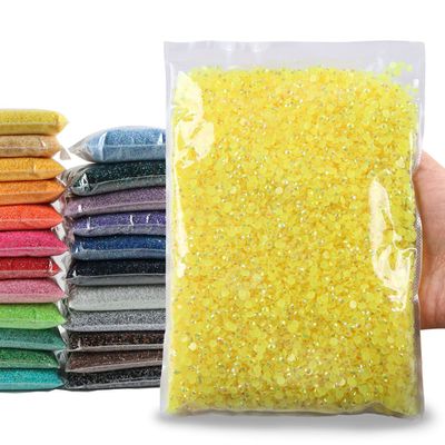 Big Pack 5mm 15000PCS Resin Rhinestone Flatback Round AB Jelly Color Rhinestones for Nail Art, Bottles, Makeup Clothes Shoes Cup DIY Crafts Supplies