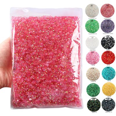 Big Pack 3mm 50000PCS Resin Rhinestone Flatback Round AB Jelly Color Rhinestones for Nail Art, Bottles, Makeup Clothes Shoes Cup DIY Crafts Supplies