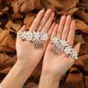 Brishow Silver Leaf Bride Wedding Hair Comb Alloy Flower Wedding Hair Accessories Crystal Bridal Hair Piece Sparkly Hair Jewerly for Women and Girls view 2