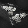 Brishow Silver Leaf Bride Wedding Hair Comb Alloy Flower Wedding Hair Accessories Crystal Bridal Hair Piece Sparkly Hair Jewerly for Women and Girls view 4