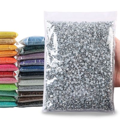 Big Pack 5mm 15000PCS Resin Rhinestone Flatback Round AB Jelly Color Rhinestones for Nail Art, Bottles, Makeup Clothes Shoes Cup DIY Crafts Supplies