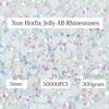 Big Pack 3mm 50000PCS Resin Rhinestone Flatback Round AB Jelly Color Rhinestones for Nail Art, Bottles, Makeup Clothes Shoes Cup DIY Crafts Supplies view 2