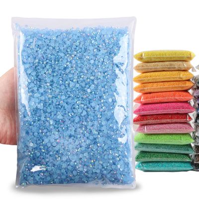Big Pack 4mm 25000PCS Resin Rhinestone Flatback Round AB Jelly Color Rhinestones for Nail Art, Bottles, Makeup Clothes Shoes Cup DIY Crafts Supplies