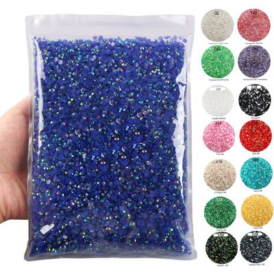 Big Pack 3mm 50000PCS Resin Rhinestone Flatback Round AB Jelly Color Rhinestones for Nail Art, Bottles, Makeup Clothes Shoes Cup DIY Crafts Supplies