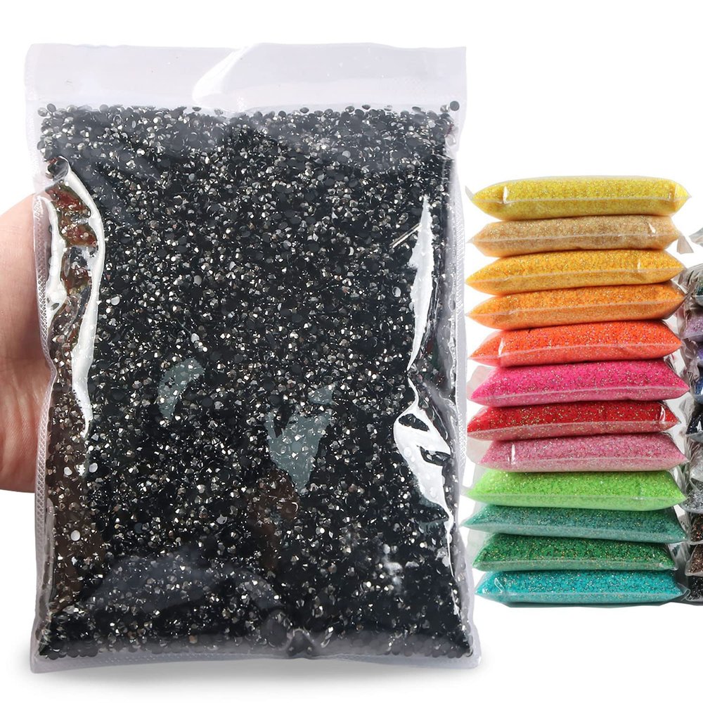Big Pack 4mm 25000PCS Resin Rhinestone Flatback Round AB Jelly Color Rhinestones for Nail Art, Bottles, Makeup Clothes Shoes Cup DIY Crafts Supplies
