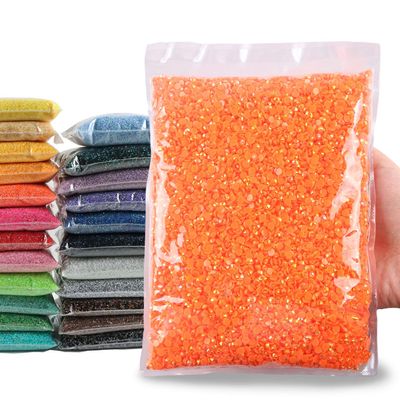 Big Pack 5mm 15000PCS Resin Rhinestone Flatback Round AB Jelly Color Rhinestones for Nail Art, Bottles, Makeup Clothes Shoes Cup DIY Crafts Supplies