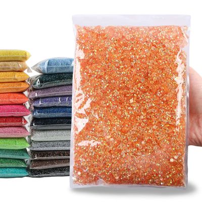 Big Pack 5mm 15000PCS Resin Rhinestone Flatback Round AB Jelly Color Rhinestones for Nail Art, Bottles, Makeup Clothes Shoes Cup DIY Crafts Supplies