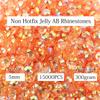 Big Pack 5mm 15000PCS Resin Rhinestone Flatback Round AB Jelly Color Rhinestones for Nail Art, Bottles, Makeup Clothes Shoes Cup DIY Crafts Supplies view 2