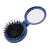 1st Choice Folding Hair Brush with Mirror,Round Mini Compact Massage Comb for Purse/Pocket,Travel Size for Girls and Women (Dark Blue) view 1