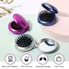 1st Choice Folding Hair Brush with Mirror,Round Mini Compact Massage Comb for Purse/Pocket,Travel Size for Girls and Women (Dark Blue) view 3