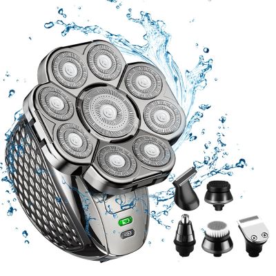 FASTDEER Head Shavers for Bald Men, Grooming kit 6in1 Head Electric Shaver for Men Beard Hair Trimmer Facial Razor Body Bald Shaving Machine Wet Dry Rechargeable (Color : 6 in 1)