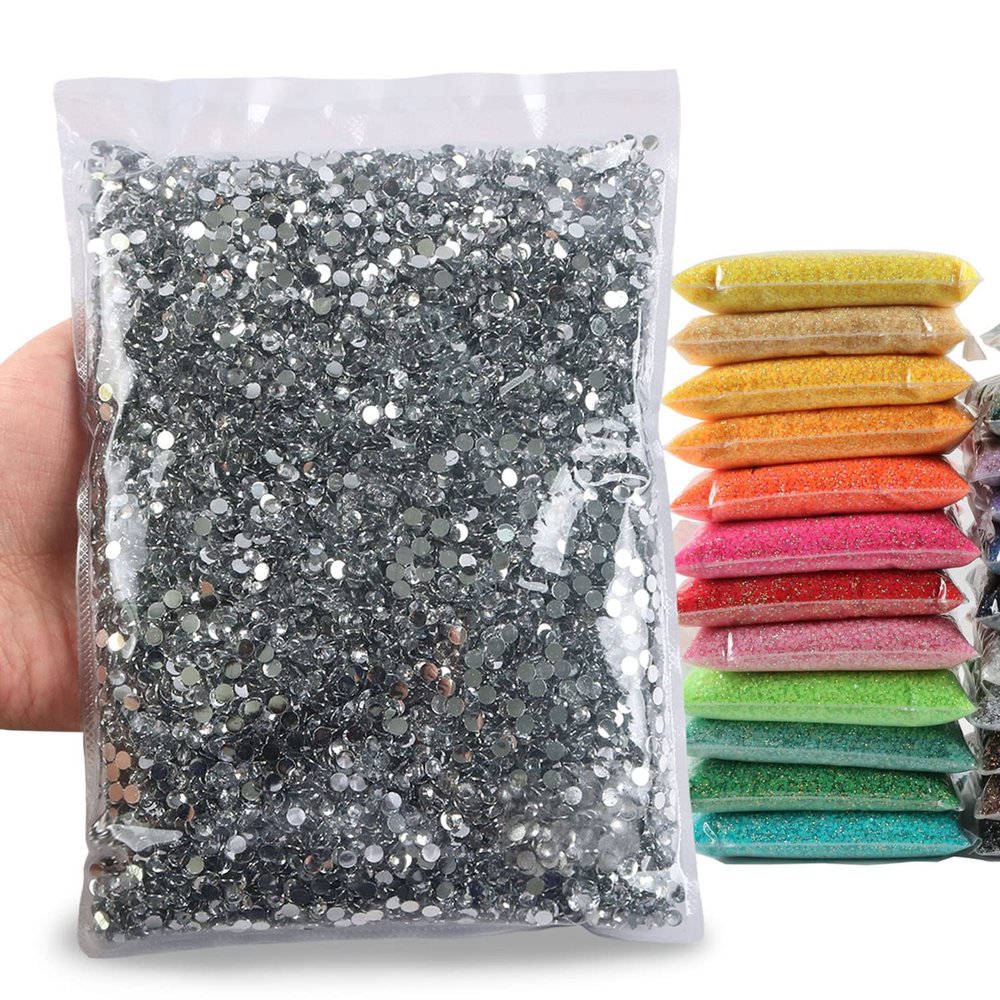 Big Pack 4mm 25000PCS Resin Rhinestone Flatback Round AB Jelly Color Rhinestones for Nail Art, Bottles, Makeup Clothes Shoes Cup DIY Crafts Supplies