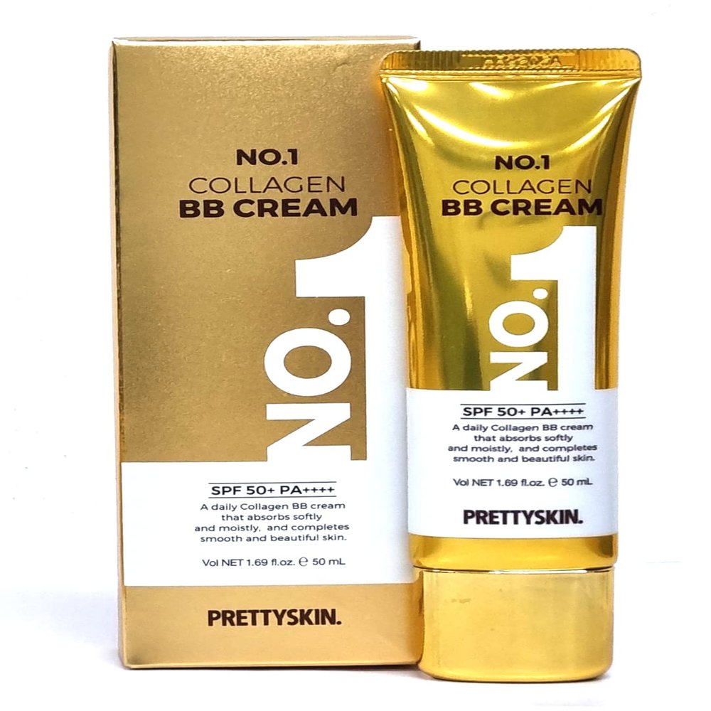 PRETTYSKIN Collagen BB Cream with Zinc Oxide & Titanium Dioxide  Lightweight Daily Korean BB Cream for Moisture Balance, Natural Coverage & Skin Comfort (1.69 fl.oz.)