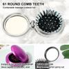 1st Choice Folding Hair Brush with Mirror,Round Mini Compact Massage Comb for Purse/Pocket,Travel Size for Girls and Women (Purple) view 4