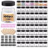 2 oz Plastic Containers with Lids 100pcs Plastic Jars with Lids + 3/5/10 Gram 24pcs Sample Containers Travel Jar Great for Lip Scrub, Body Butters, Cream, Lotion, Labels & Spatulas (124 Pack) view 1