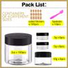2 oz Plastic Containers with Lids 100pcs Plastic Jars with Lids + 3/5/10 Gram 24pcs Sample Containers Travel Jar Great for Lip Scrub, Body Butters, Cream, Lotion, Labels & Spatulas (124 Pack) view 4