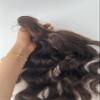 MorningWigs 13 * 15cm Full Silk Based Curly Hair Topper With 10A Grade Human Remy Hair Extension Clips For Women Thinning Hair Help Hair Extension (14 Inches, Chestnut Brown) view 2