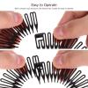 Lurrose Full Circular Stretch Comb Flexible Plastic Circle Comb Headband Stretch Hair Comb Holder for Women 10 Pieces 3 Colors view 4