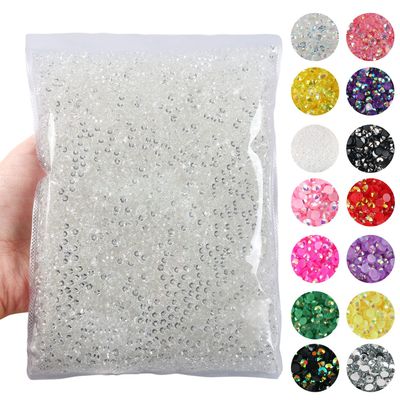 Big Pack 3mm 50000PCS Resin Rhinestone Flatback Round AB Jelly Color Rhinestones for Nail Art, Bottles, Makeup Clothes Shoes Cup DIY Crafts Supplies
