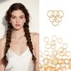 100 Pcs Hair Rings Braid Rings Hair Loop Clips for Women Hair Clips Accessories (Gold) view 2