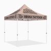 10x10 Henna Tattoo Themed Pop Up Canopy Tent, Dye-Sub Printed Artists Tent for Natural Henna Body Art and Face Painting(Heavy Duty Aluminum Frame & 600D PU Coated Polyester) view 1