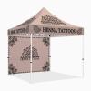 10x10 Henna Tattoo Themed Pop Up Canopy Tent, Dye-Sub Printed Artists Tent for Natural Henna Body Art and Face Painting(Heavy Duty Aluminum Frame & 600D PU Coated Polyester), Sidewall x1 view 1