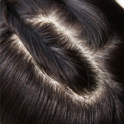 MorningWigs 13 * 15cm Full Silk Based Curly Hair Topper With 10A Grade Human Remy Hair Extension Clips For Women Thinning Hair Help Hair Extension (14 Inches, Natural Black)