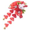 Japanese Hair Clips Kimono Flower HairPin, Women Girls Kimono Hanfu Rabbit Hair Accessories Kanzashi Flower Hair Tie Band Clip Gift (Red) view 3