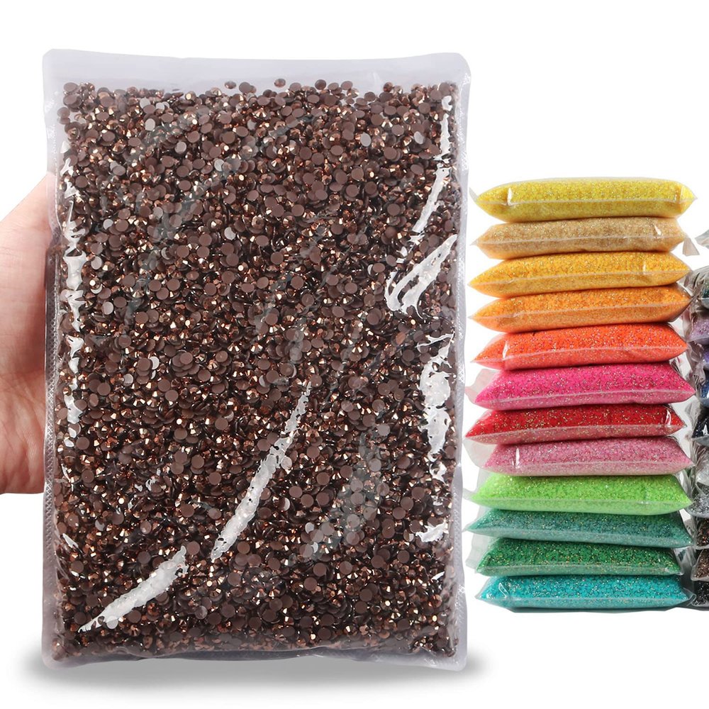 Big Pack 4mm 25000PCS Resin Rhinestone Flatback Round AB Jelly Color Rhinestones for Nail Art, Bottles, Makeup Clothes Shoes Cup DIY Crafts Supplies