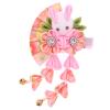 Japanese Hair Clips Kimono Flower HairPin, Women Girls Kimono Hanfu Rabbit Hair Accessories Kanzashi Flower Hair Tie Band Clip Gift (Pink) view 3