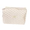 Cessfle Kawaii Cotton Makeup Bag Large Travel Cosmetic Bag Quilted Coquette Makeup Pouch Aesthetic Floral Toiletry Bag view 1