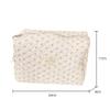 Cessfle Kawaii Cotton Makeup Bag Large Travel Cosmetic Bag Quilted Coquette Makeup Pouch Aesthetic Floral Toiletry Bag view 3