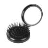 1st Choice Folding Hair Brush with Mirror,Round Mini Compact Massage Comb for Purse/Pocket,Travel Size for Girls and Women (Black) view 1