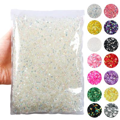 Big Pack 3mm 50000PCS Resin Rhinestone Flatback Round AB Jelly Color Rhinestones for Nail Art, Bottles, Makeup Clothes Shoes Cup DIY Crafts Supplies