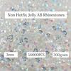Big Pack 3mm 50000PCS Resin Rhinestone Flatback Round AB Jelly Color Rhinestones for Nail Art, Bottles, Makeup Clothes Shoes Cup DIY Crafts Supplies view 2