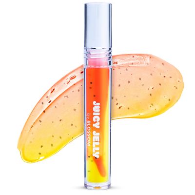Blossom Lip Gloss Juicy Jelly Moisturizing Fruit Flavored Nourishing High Shine Lip Oil with Doe Foot Wand Applicator, 0.09oz, Papaya